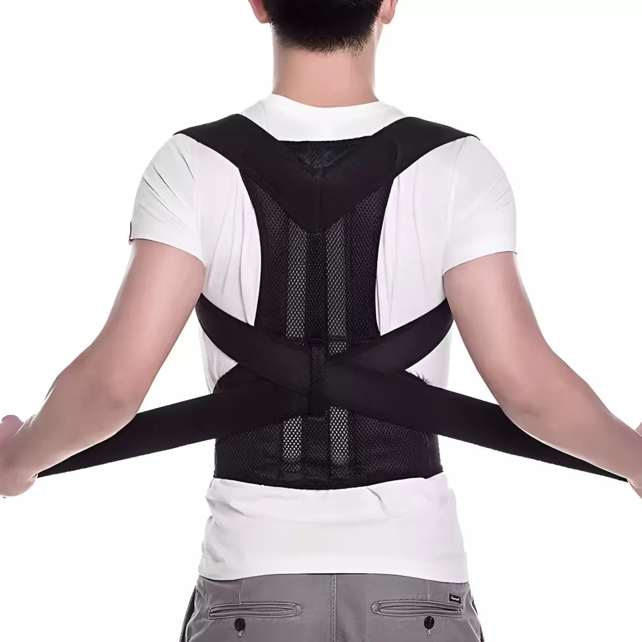 Kit 2 Corretor Postural Ajustável e Confortável - Para Dores nas Costas e Lombar