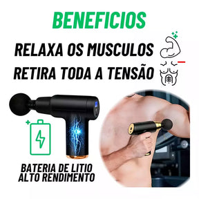 Kit 2 Massageador Elétrico Portátil Profissional 4 em 1 com Display em LCD